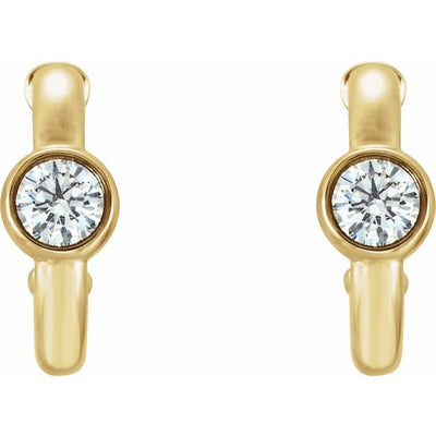 14K Yellow 1/4 CTW Diamond Hoop Earrings 2
