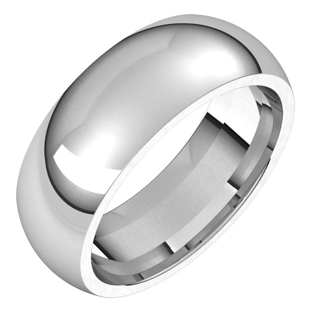 Sterling Silver 7 mm Half Round Comfort Fit Heavy Wedding Band