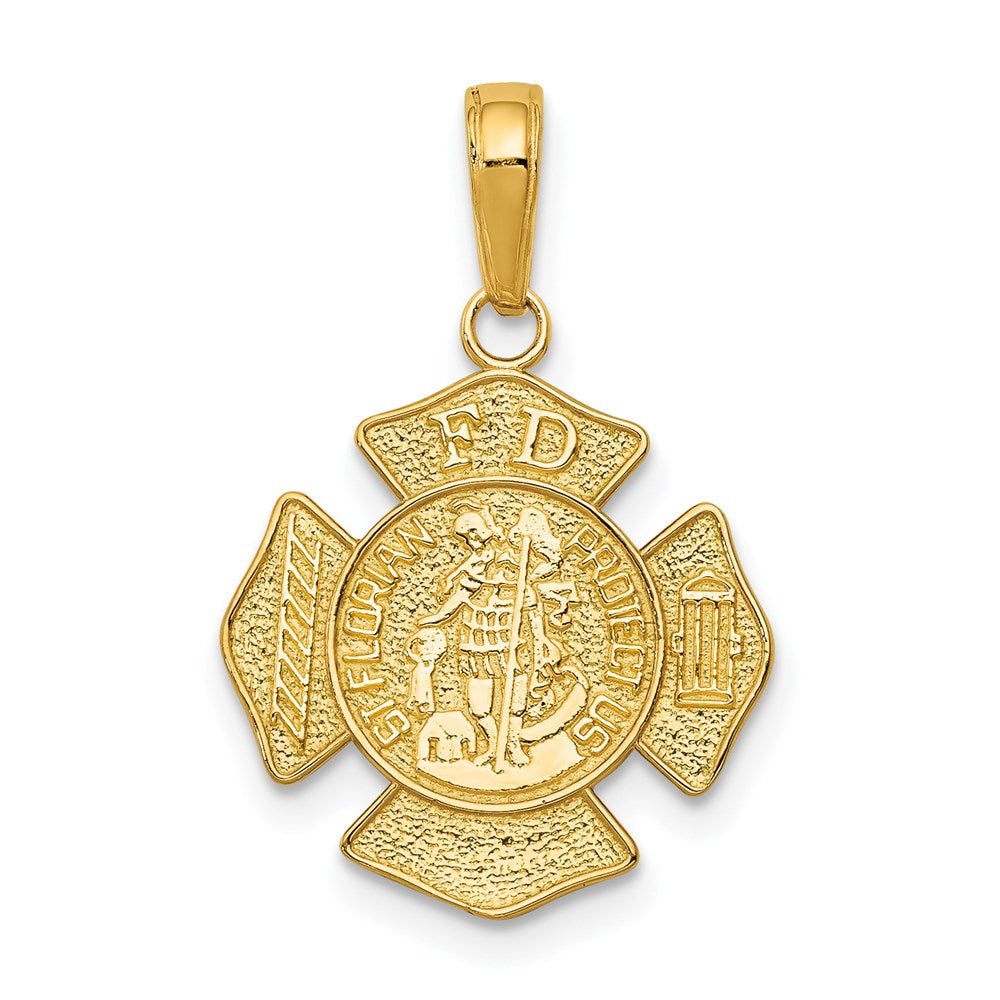 14K White Gold Small St. Florian Badge Pendant – TreasureFineJeweler