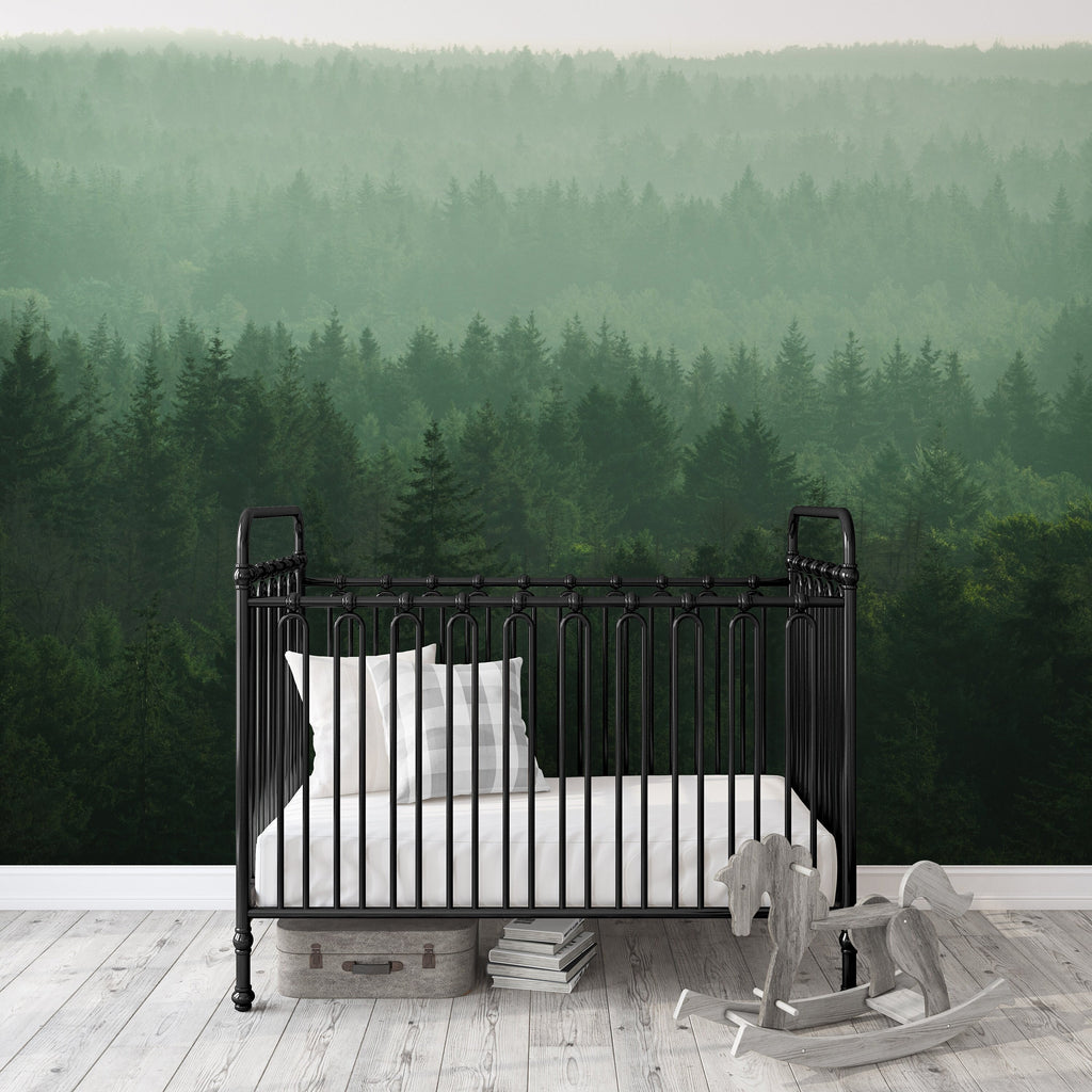 Woodland Tree Forest Wallpaper/Foggy Forest Ombre/Peel and Stick Remov –  Baby Maes