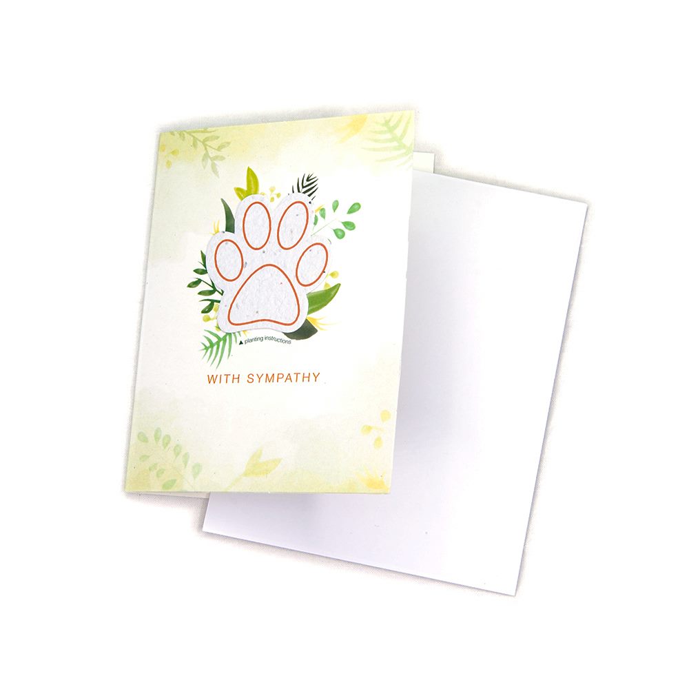 Seeded Paw Card, With Sympathy