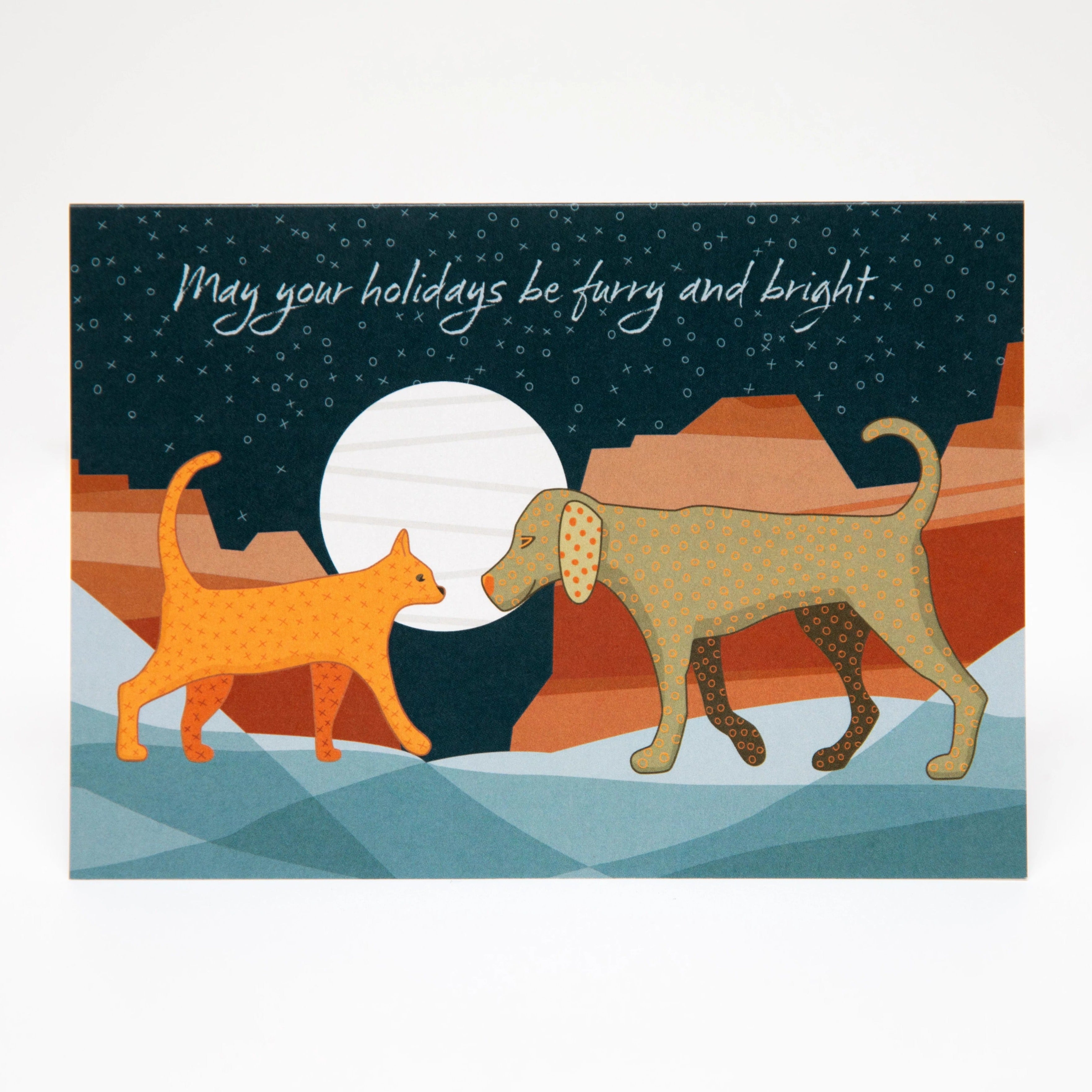 Holiday Card, Moon Animals