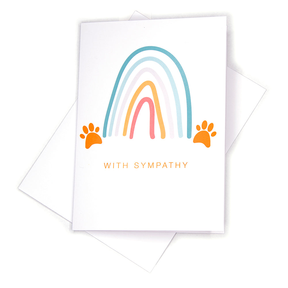 Sympathy Card, Rainbow Paw