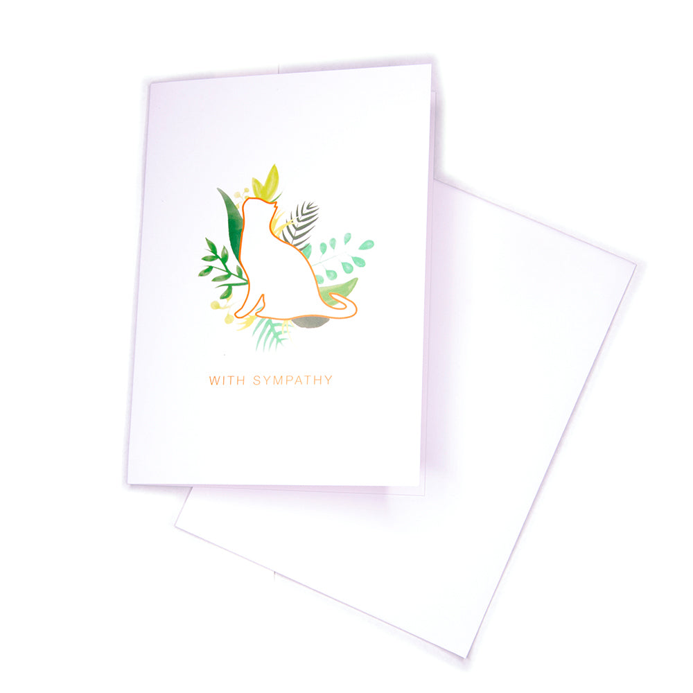 Sympathy Card, Greenery Cat