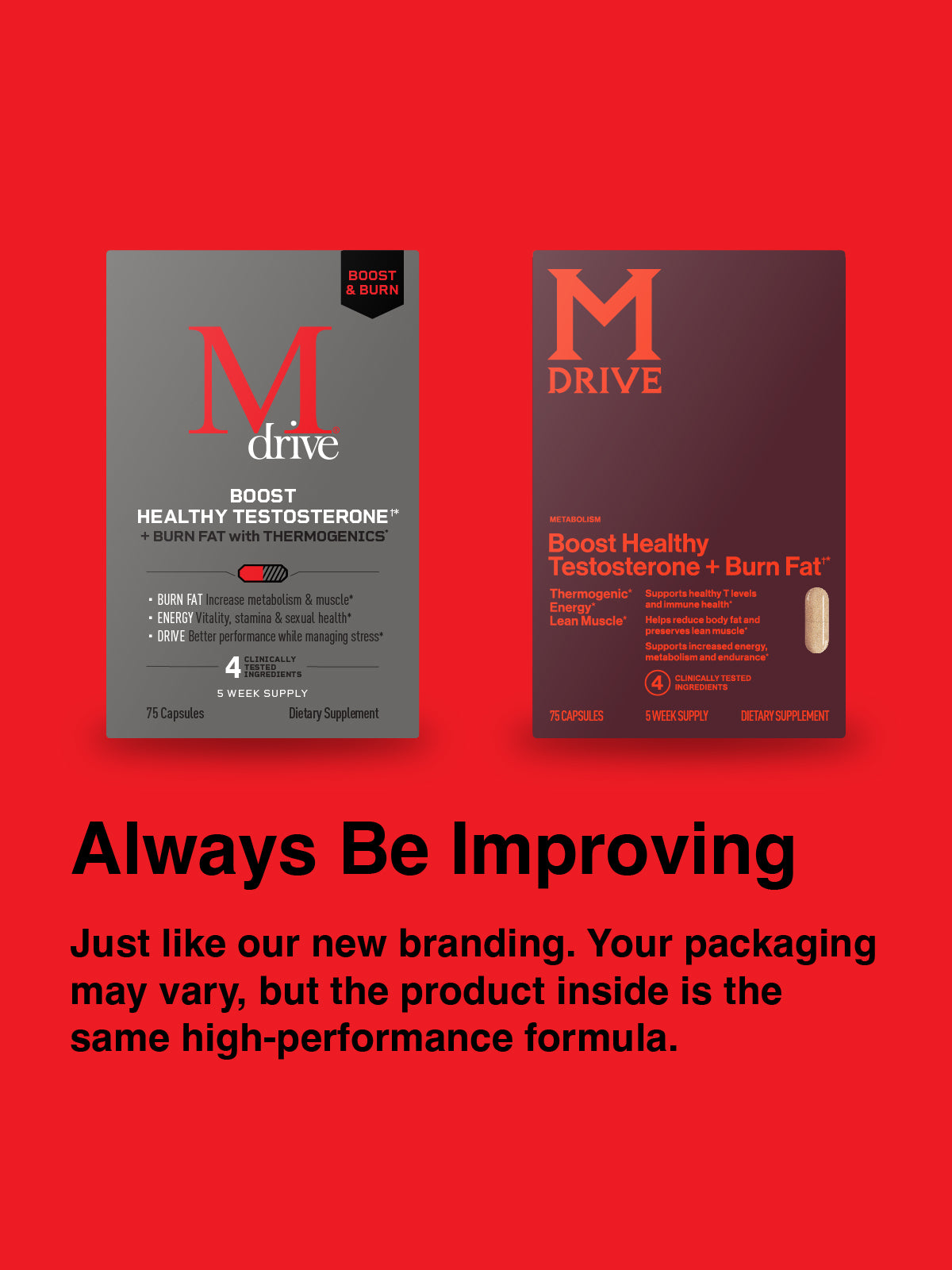 Your packaging may vary as we update our branding, but the formula is the same.