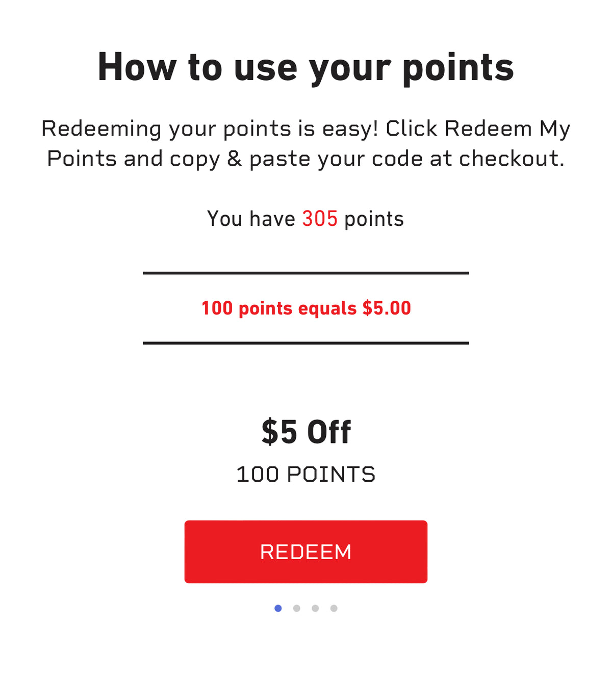 Redeem your points