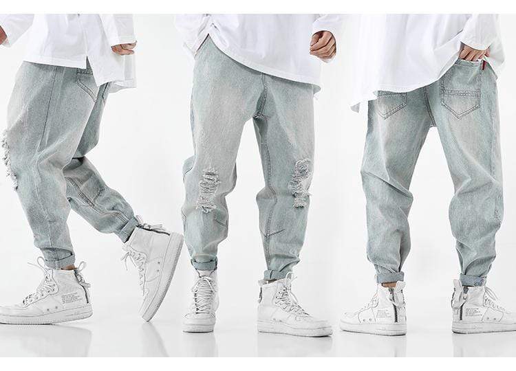 mens gray ripped jeans