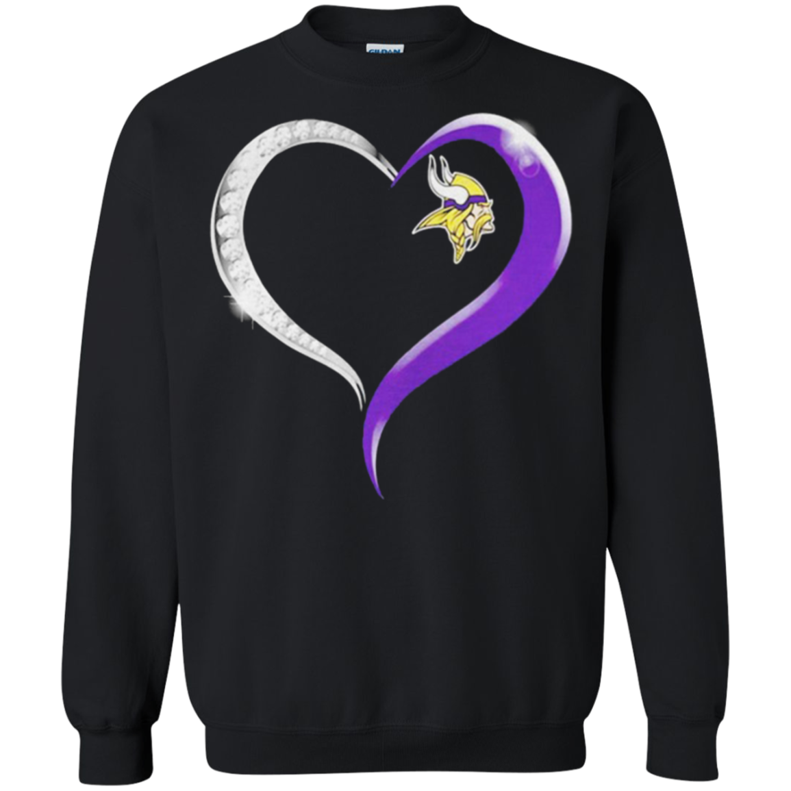 Buy Minnesota Vikings In Diamond Heart Nurse Lover G180 Crewnec Shirts