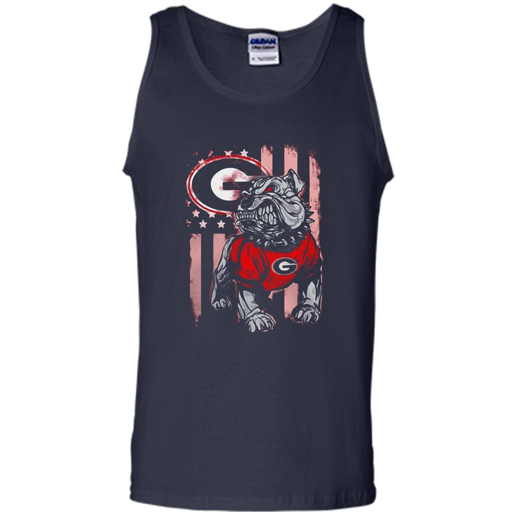 Buy America Flag Georgia Athletics Pug Angry Dog - Tank Top Shirts