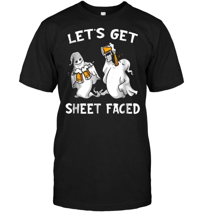 Buy Lets Get Sheet Faced Funny Halloween Shirts