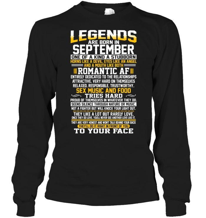 Buy Legends Are Born In September One Of A Kind A Stubborn - Orchidts Shirts
