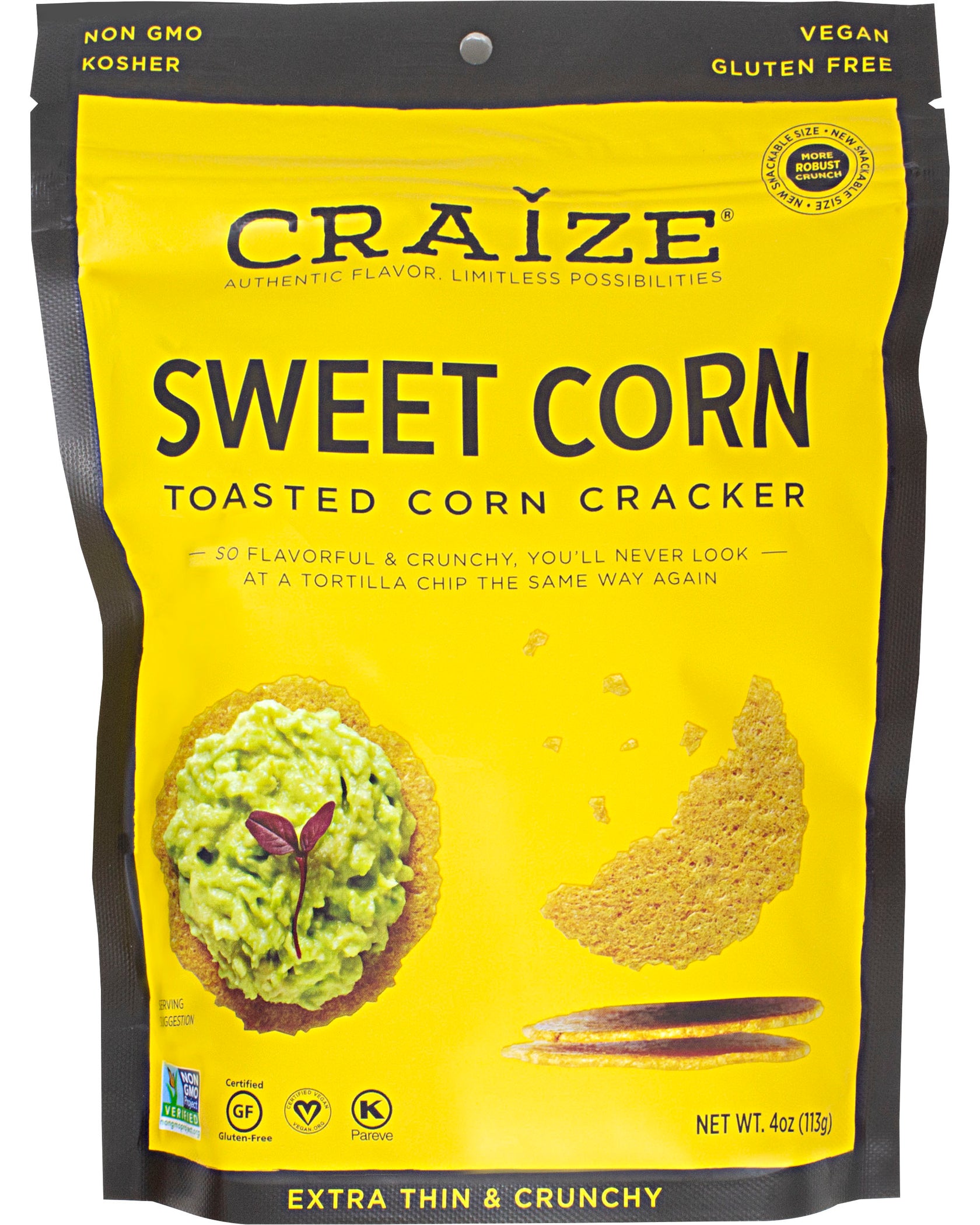 Craize Toasted Corn Cracker, Sweet Corn - 4 oz | A Little Taste