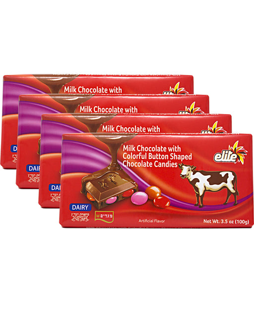 Elite Milk Chocolate w/ Colorful Candies (Pack of 4) | A Little Taste