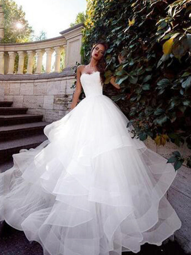 simple white ball gown