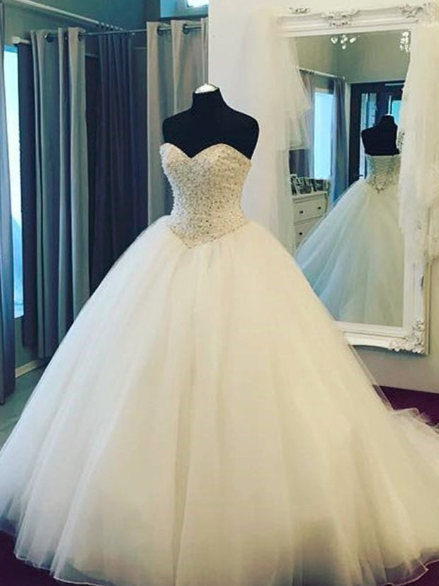 puffy white wedding dresses