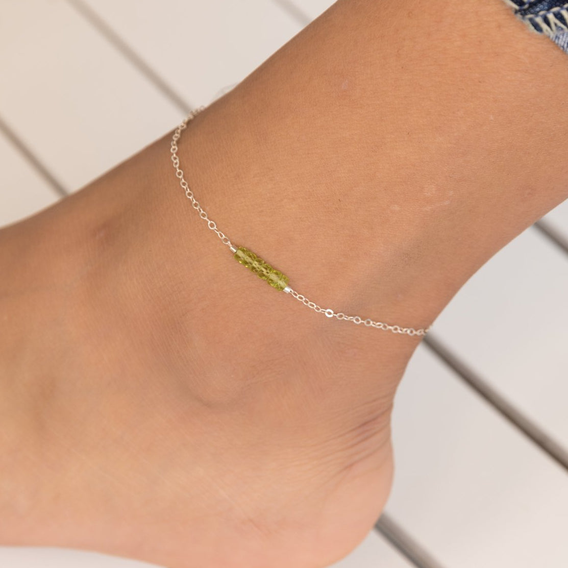 peridot ankle bracelet