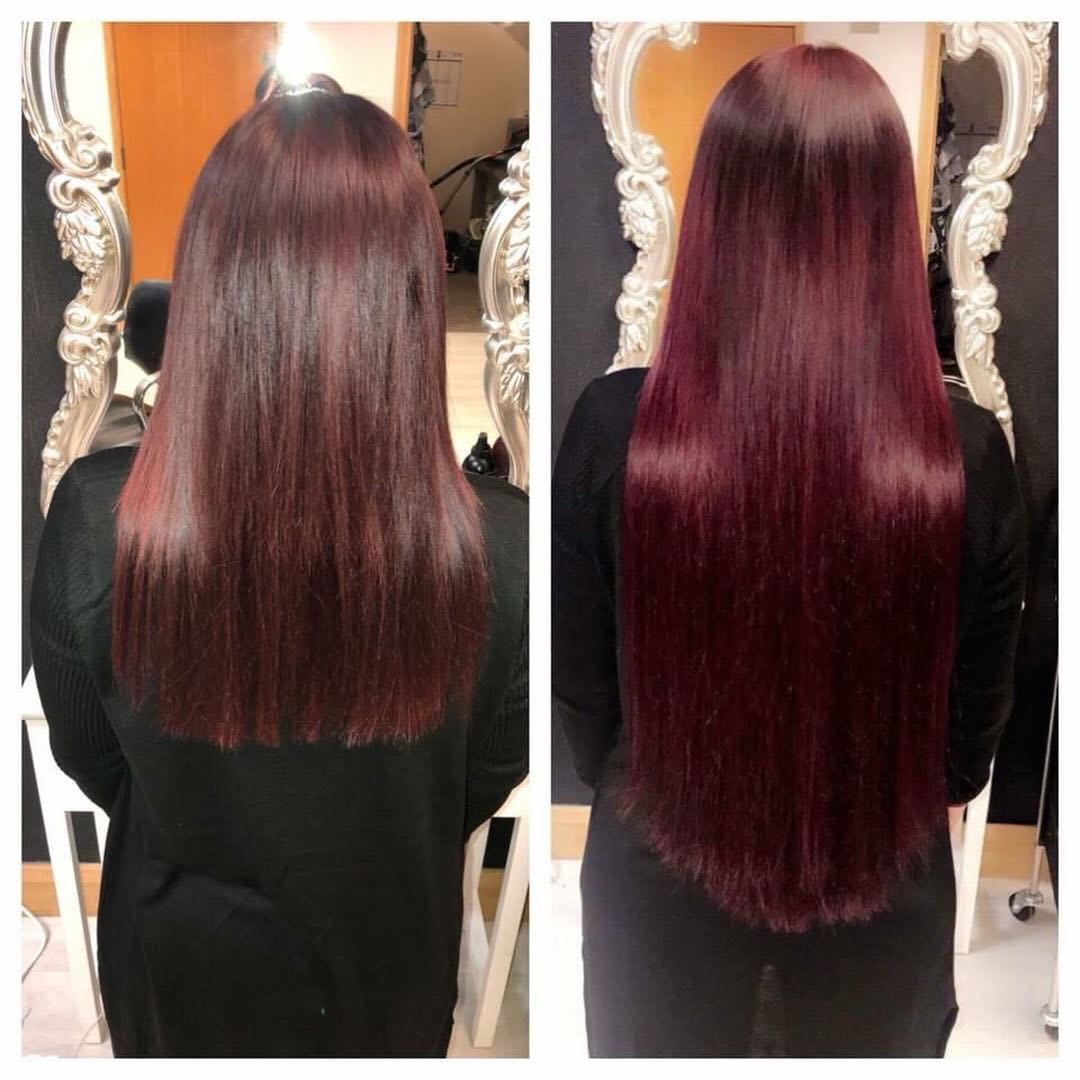 mahogany red deep wine hair extensions 