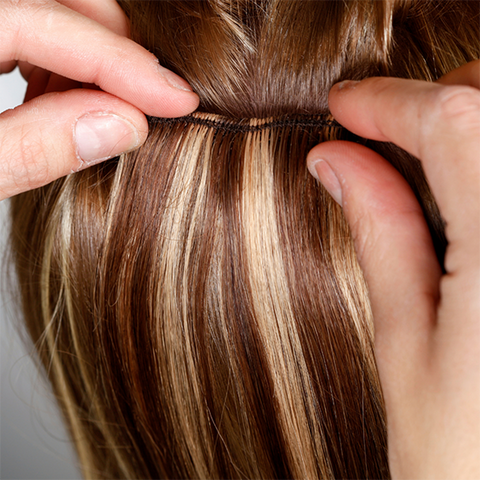 Bob hair extension close up