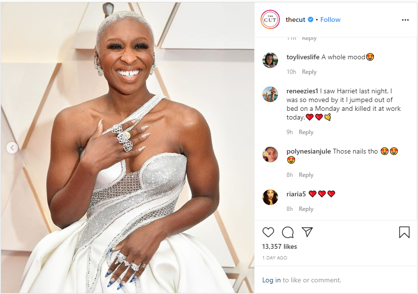 Cynthia Erivo hair 2020 Oscars