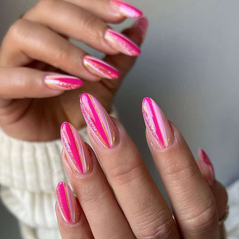 pink glitter nail