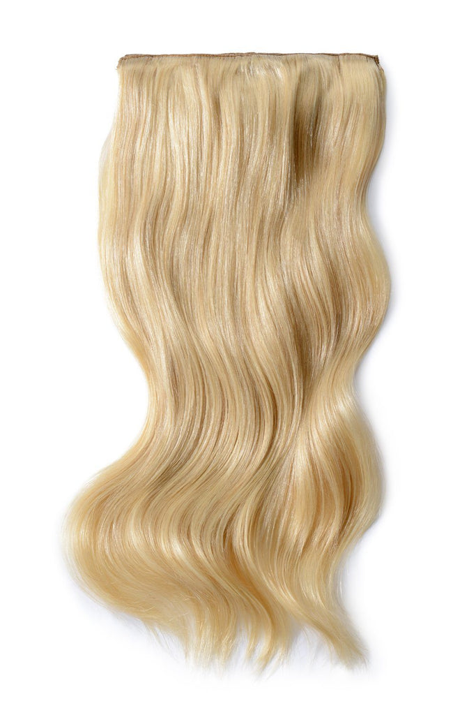 Double Wefted Full Head Remy Clip In Human Hair Extensions Light