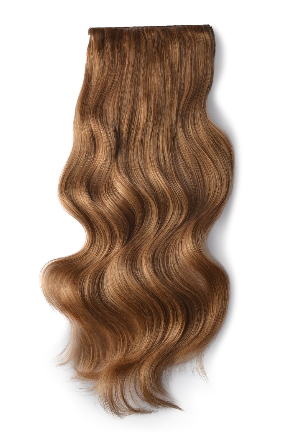 Double Wefted Full Head Remy Clip in Human Hair Extensions - Light Auburn (#30)