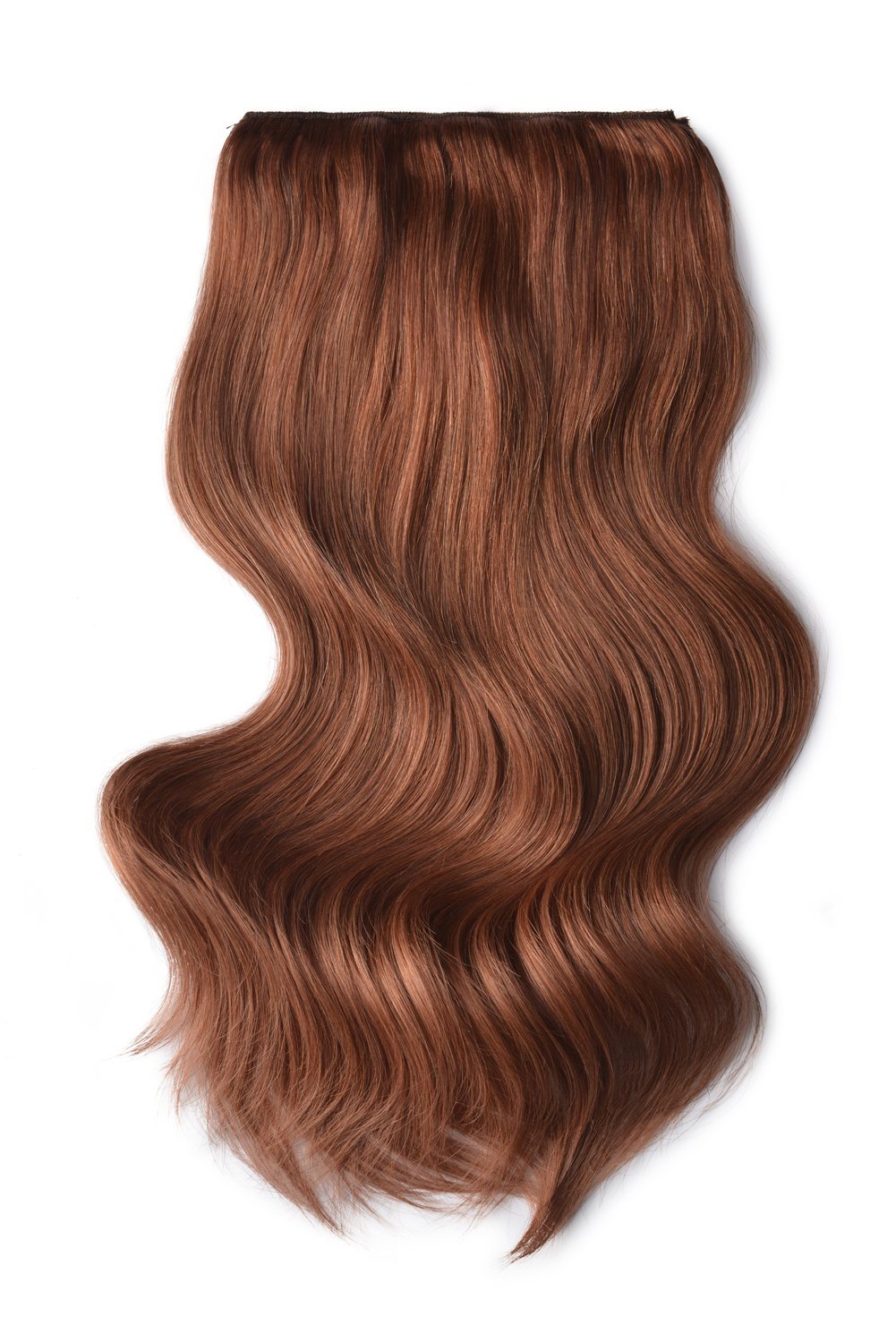 Double Wefted Full Head Remy Clip In Human Hair Extensions Dark Auburn Copper Red 33