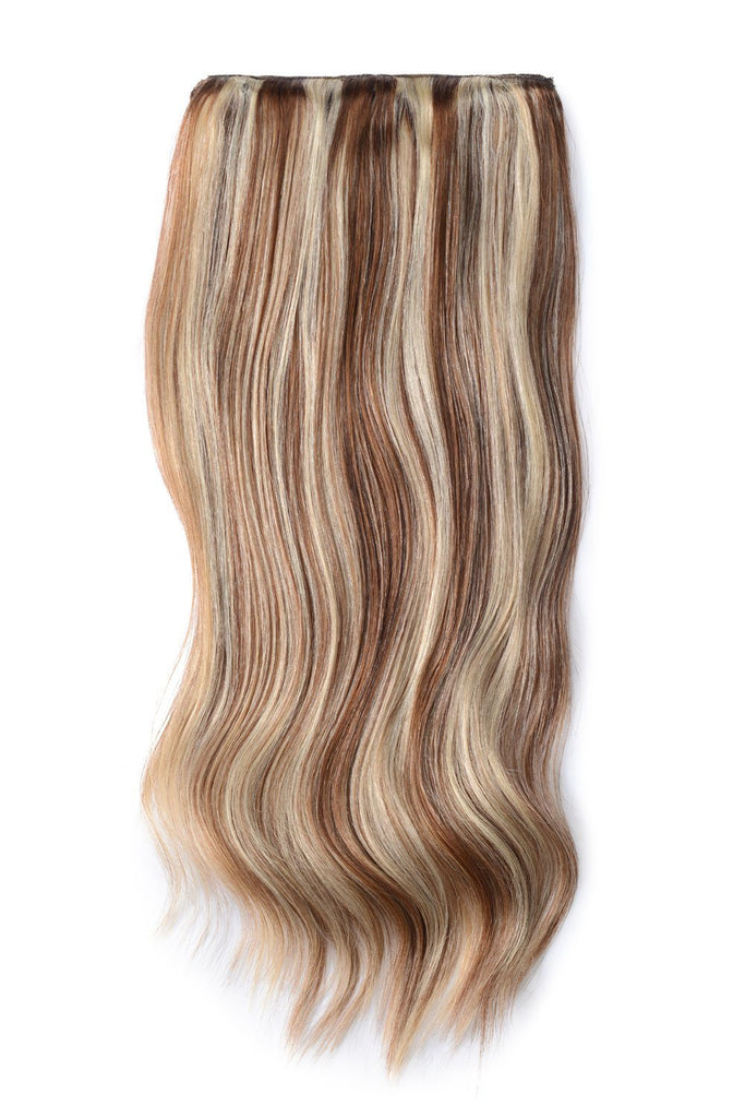 Double Wefted Full Head Remy Clip In Human Hair Extensions Light