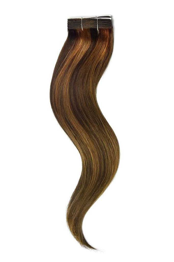 Remy Human Hair Weft Weave Extensions Medium Brown Auburn Mix 4 30 Cliphair Uk