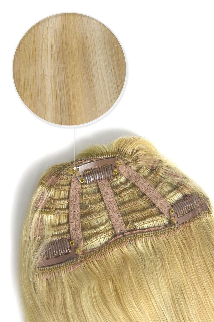 Clip in /on Remy Human Hair Fringe / Bangs - Golden Blonde/Bleach ...