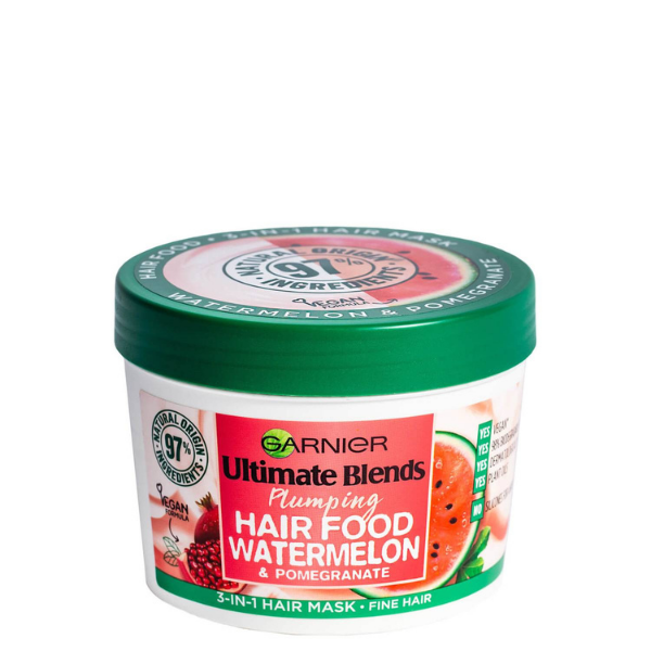 Garnier Ultimate Blends Plumping Hair Food Watermelon 3-in-1 Fine Hair Mask Treatment Bottle