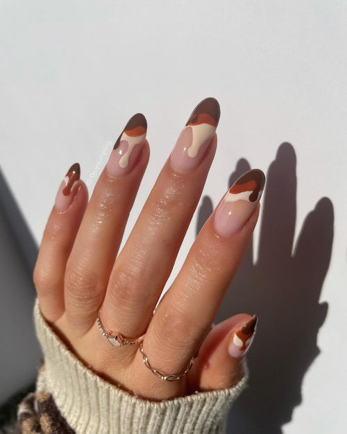 Long Almond False Nails French Nail Tips Manicure Fake Nials Women | eBay
