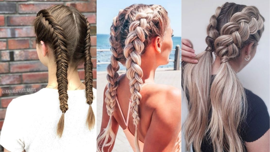 Dutch braids hair tutorial with hair extensions