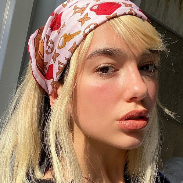 Dua Lipa wearing Exotic Headscarf