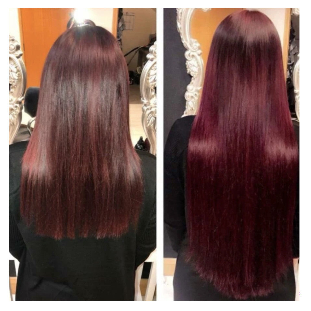 Mahogany Red/ Deep Wine Ginger Human Hair Extensions (#99J)