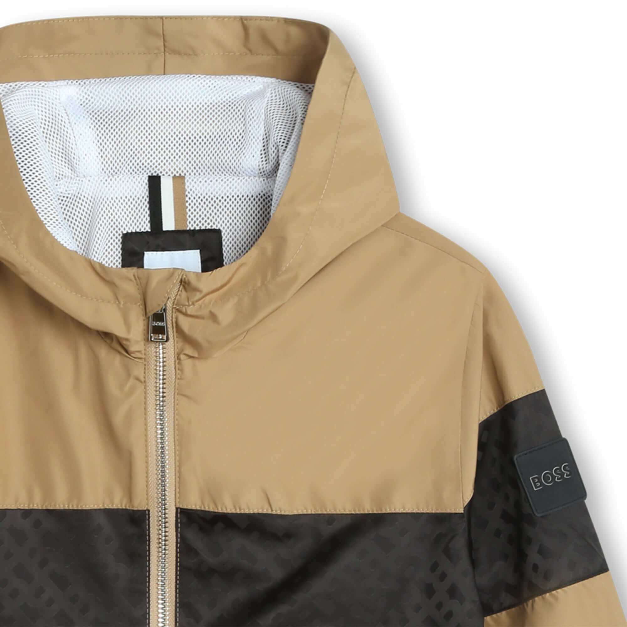 Boys Brown & Black Windbreaker Jacket - Image 4