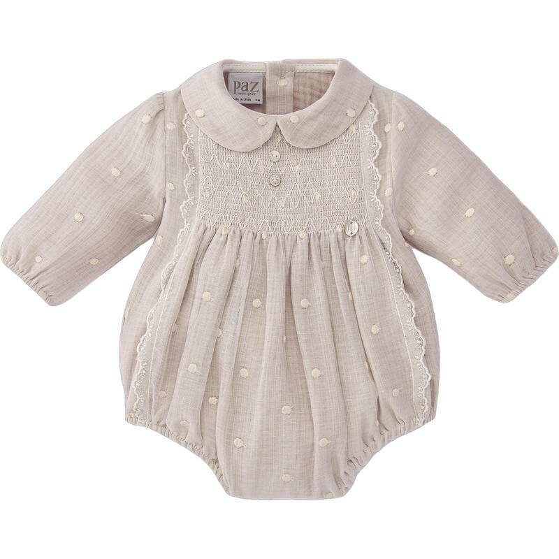 Baby Girls Linen Romper with Tights - Image 3