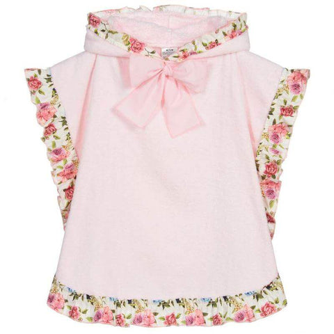 phi clothing baby girls ivory flower hooded poncho