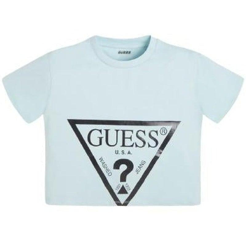 Guess Kids | Girls Pale Blue Logo Crop Top | Kathryns