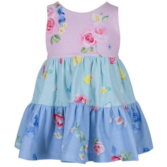 Lapin House floral-print broderie-anglaise dress - Pink