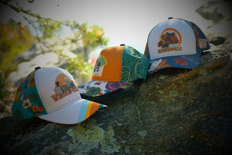 Vibrant hats for hiking