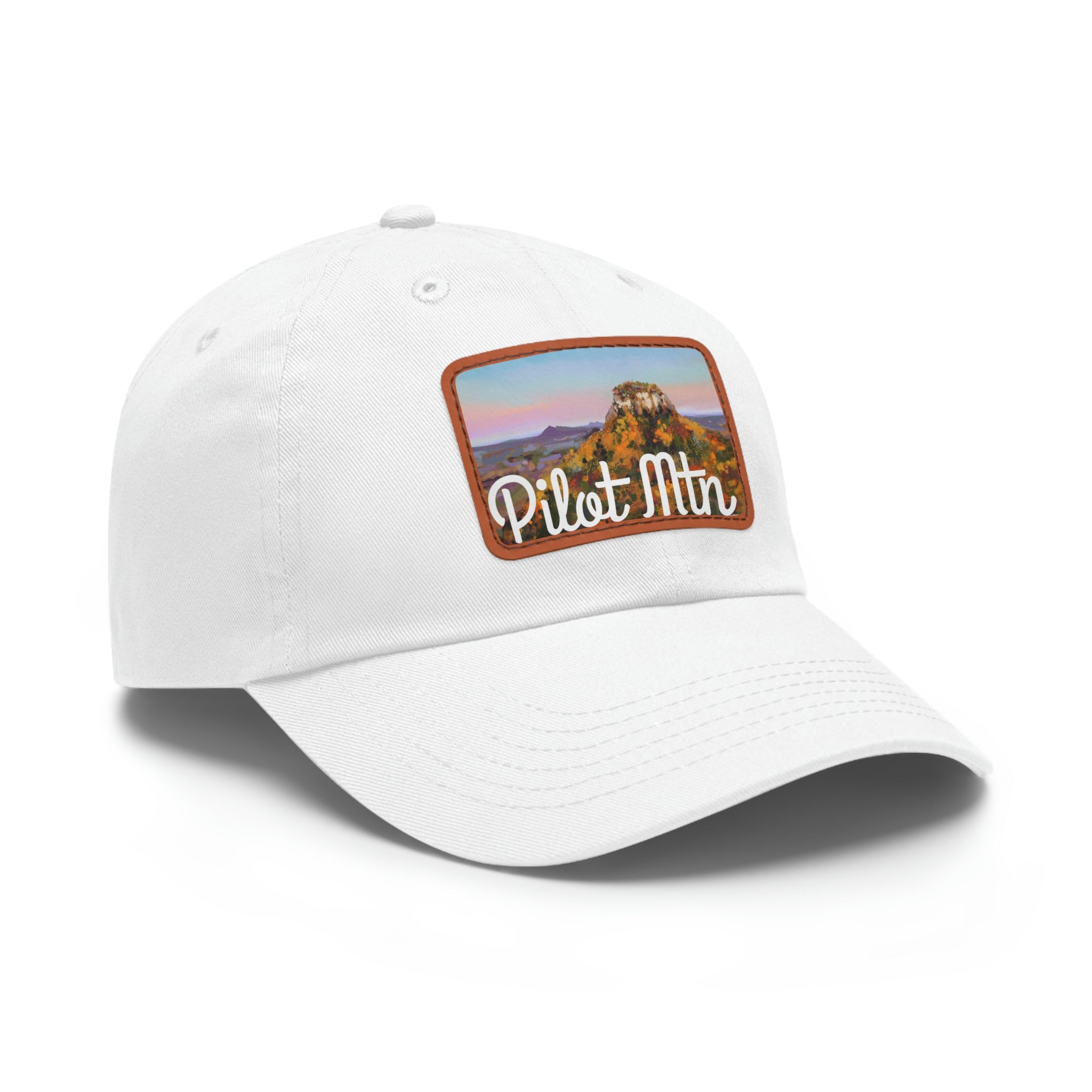 Pilot Mountain NC Dad Hat with Leather Patch