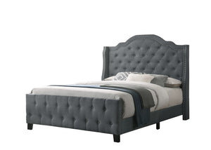 Nilsson Linen Tufted Panel Bed (Grey)