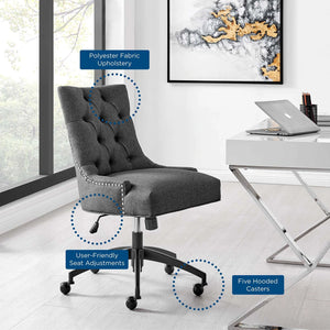 Roberto Tufted Fabric Swivel Office Chair (Grey)