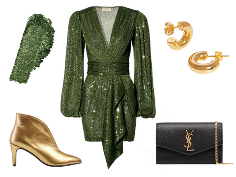 Green sparkly outfit ideas