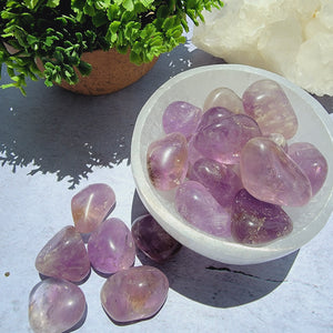 light purple tumbled stone