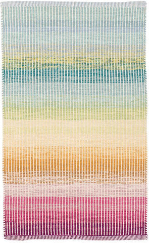 rainbow colored cotton rug