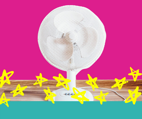 image of fan on hot pink background