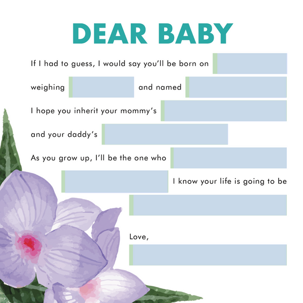 MiliMili Tropical Baby Shower Guest Book cards