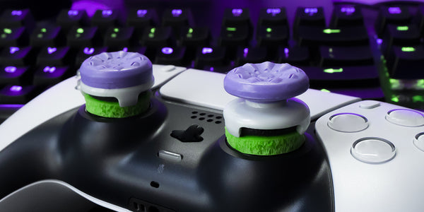 xbox controller green rings and purple galaxy thumbsticks